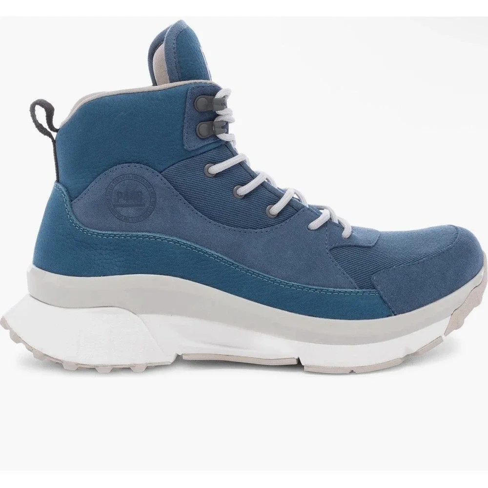 New $298 P448 Hi-top Viking Sneakers 41 Men 9 Women 10.5 / 11 Blue Sand Leather